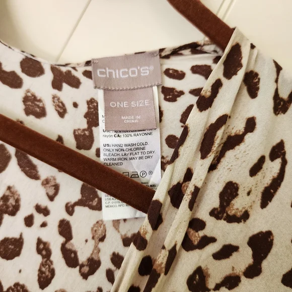 CHICO'S Leopard Print Ruana Duster - Picture 6 of 8